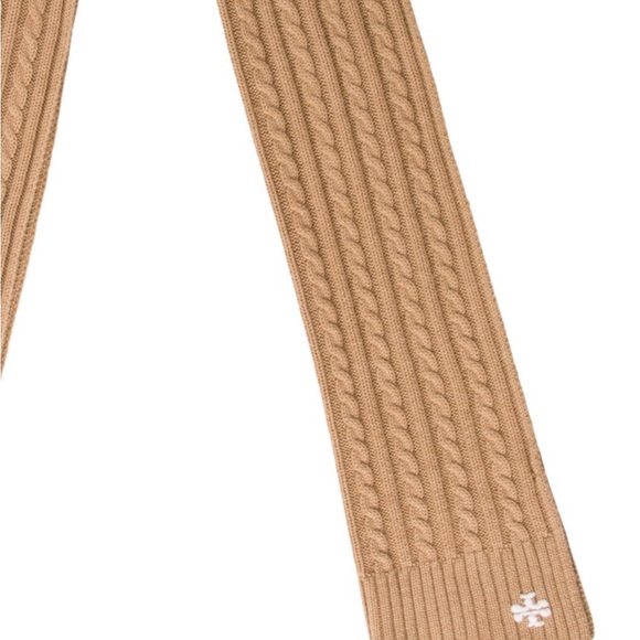 Tory Burch Tan Cable Knit Scarf - Picture 1 of 3